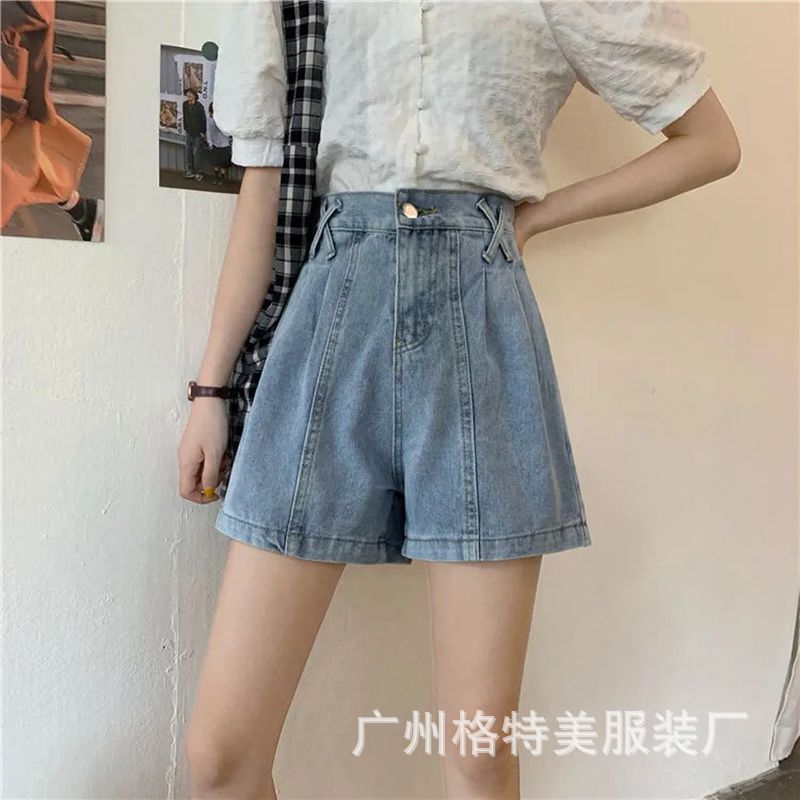 Denim Shorts for Women 2021 New Summer Korean Style High Waist Slimming Casual Wide Leg Jeans Foreign Trade Stall Wholesale Denim Shorts for Women 2021 New Summer Korean Style High Waist Slimming Casual Wide Leg Jeans Foreign Trade Stall Wholesale