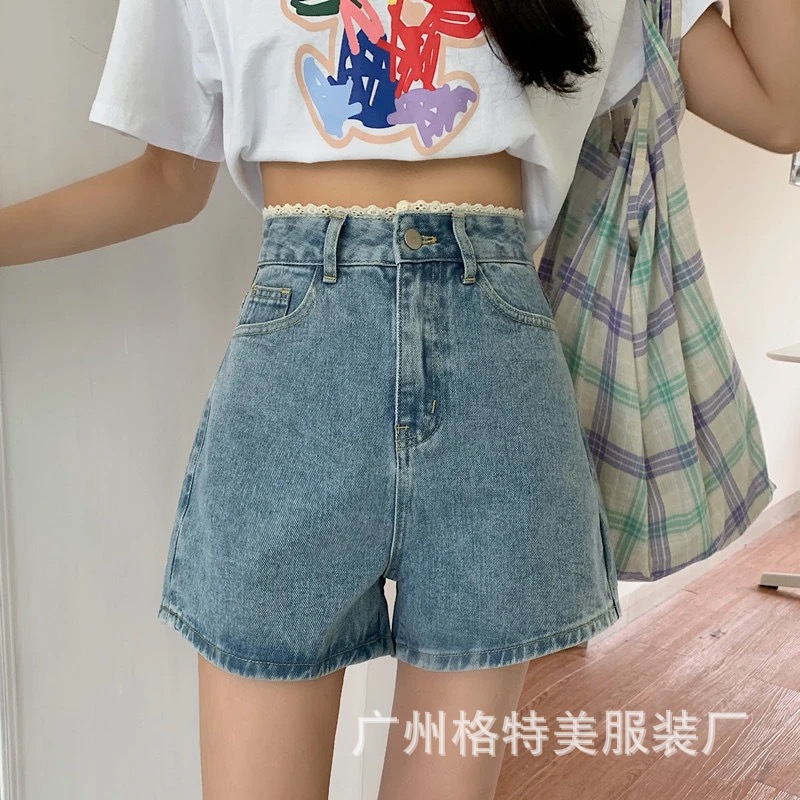 Denim Shorts for Women 2021 New Summer Korean Style High Waist Slimming Casual Wide Leg Jeans Foreign Trade Stall Wholesale Denim Shorts for Women 2021 New Summer Korean Style High Waist Slimming Casual Wide Leg Jeans Foreign Trade Stall Wholesale