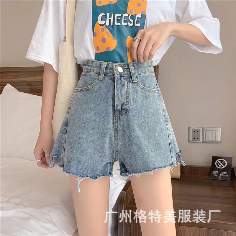 Denim Shorts for Women 2021 New Summer Korean Style High Waist Slimming Casual Wide Leg Jeans Foreign Trade Stall Wholesale Denim Shorts for Women 2021 New Summer Korean Style High Waist Slimming Casual Wide Leg Jeans Foreign Trade Stall Wholesale