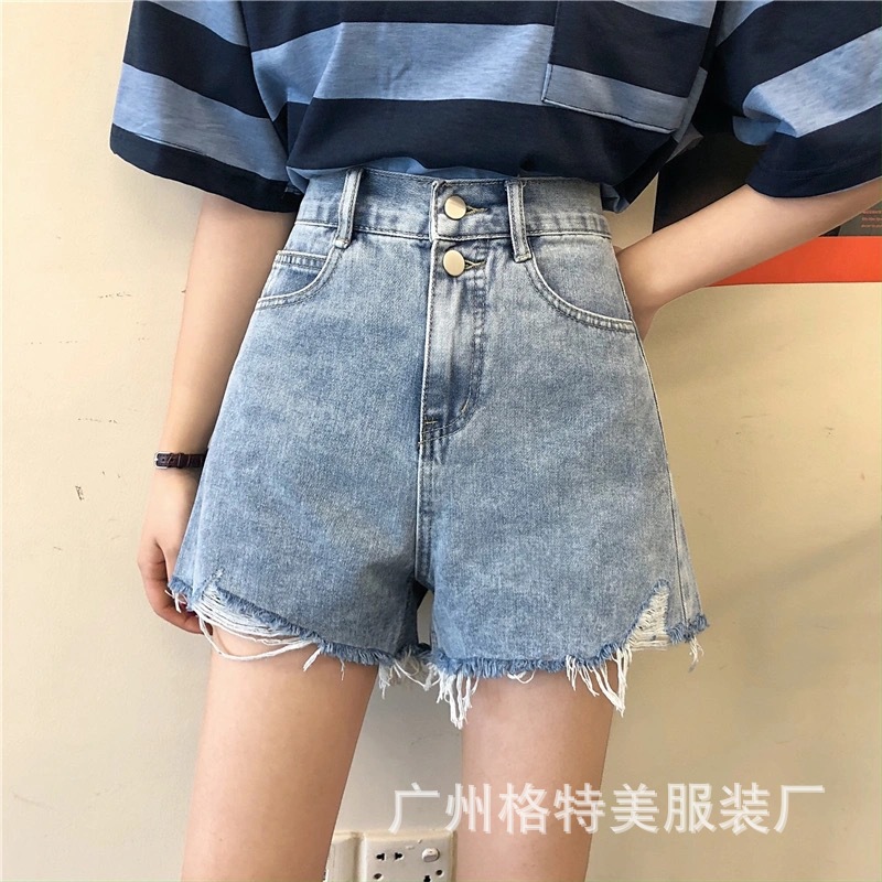 Denim Shorts for Women 2021 New Summer Korean Style High Waist Slimming Casual Wide Leg Jeans Foreign Trade Stall Wholesale Denim Shorts for Women 2021 New Summer Korean Style High Waist Slimming Casual Wide Leg Jeans Foreign Trade Stall Wholesale