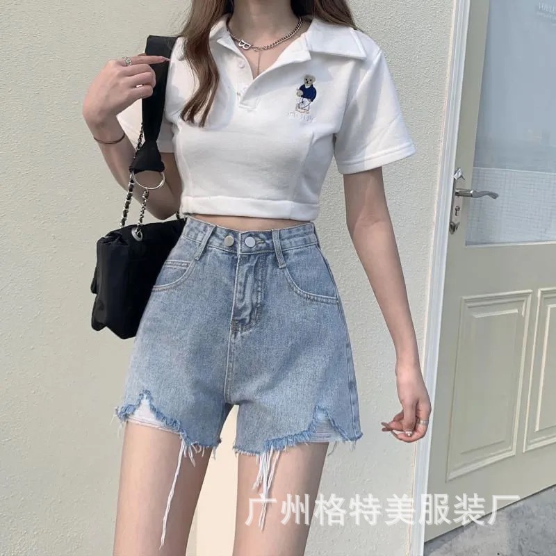 Denim Shorts for Women 2021 New Summer Korean Style High Waist Slimming Casual Wide Leg Jeans Foreign Trade Stall Wholesale Denim Shorts for Women 2021 New Summer Korean Style High Waist Slimming Casual Wide Leg Jeans Foreign Trade Stall Wholesale