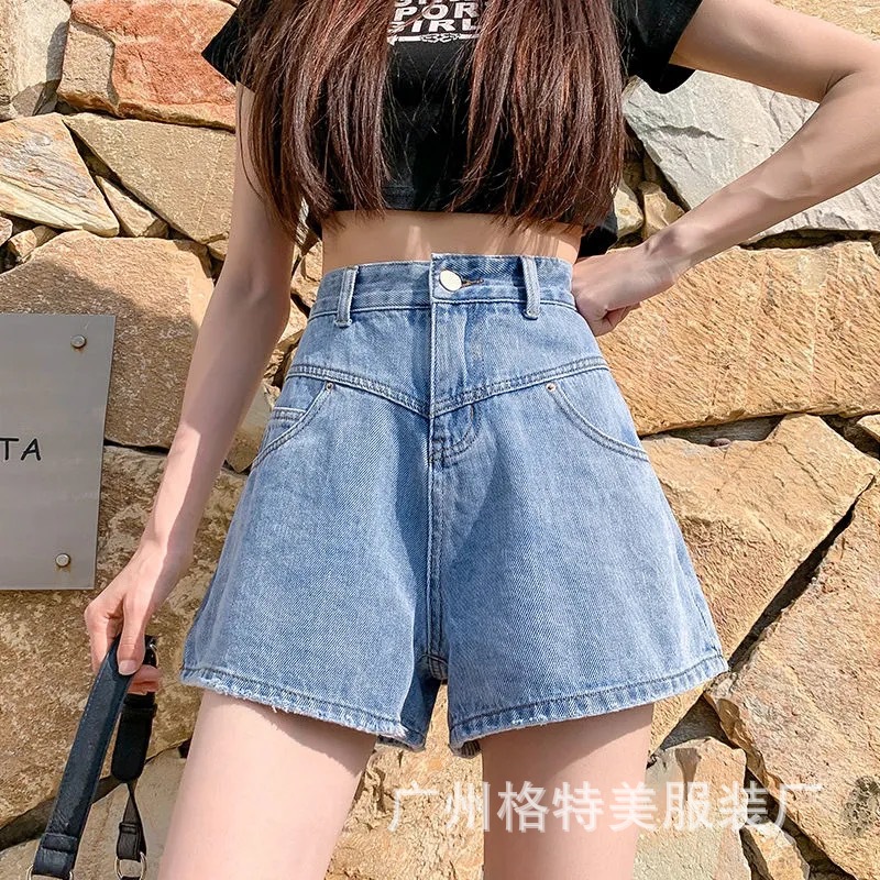 Denim Shorts for Women 2021 New Summer Korean Style High Waist Slimming Casual Wide Leg Jeans Foreign Trade Stall Wholesale Denim Shorts for Women 2021 New Summer Korean Style High Waist Slimming Casual Wide Leg Jeans Foreign Trade Stall Wholesale