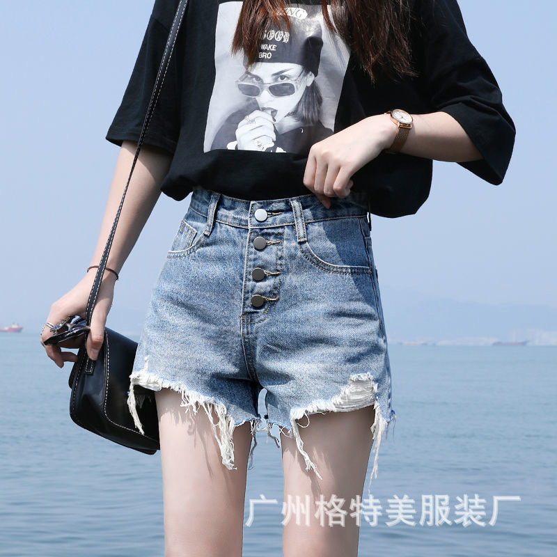 Denim Shorts for Women 2021 New Summer Korean Style High Waist Slimming Casual Wide Leg Jeans Foreign Trade Stall Wholesale Denim Shorts for Women 2021 New Summer Korean Style High Waist Slimming Casual Wide Leg Jeans Foreign Trade Stall Wholesale