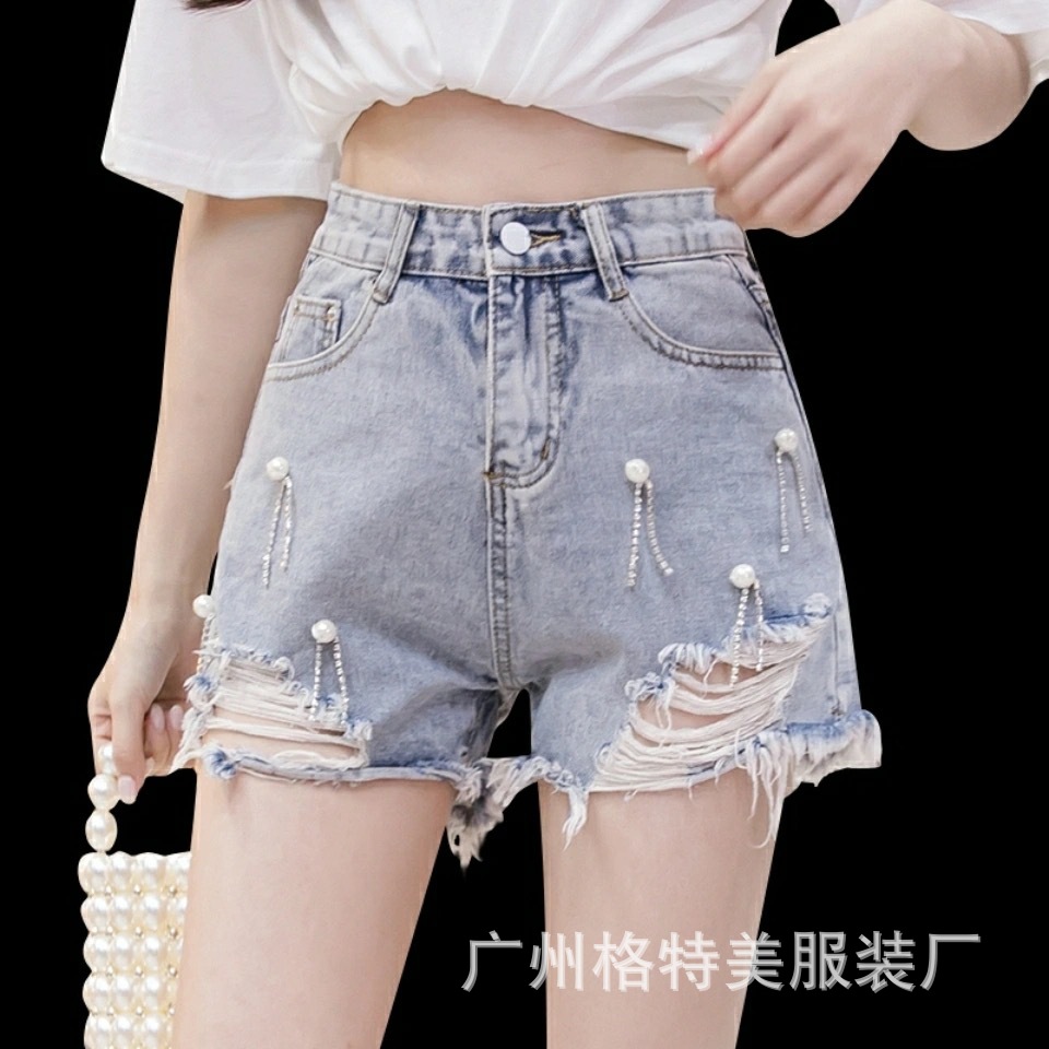 Denim Shorts for Women 2021 New Summer Korean Style High Waist Slimming Casual Wide Leg Jeans Foreign Trade Stall Wholesale Denim Shorts for Women 2021 New Summer Korean Style High Waist Slimming Casual Wide Leg Jeans Foreign Trade Stall Wholesale