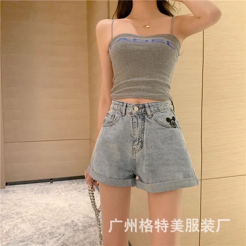 Denim Shorts for Women 2021 New Summer Korean Style High Waist Slimming Casual Wide Leg Jeans Foreign Trade Stall Wholesale Denim Shorts for Women 2021 New Summer Korean Style High Waist Slimming Casual Wide Leg Jeans Foreign Trade Stall Wholesale