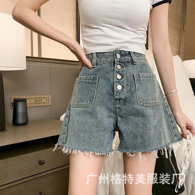 Denim Shorts for Women 2021 New Summer Korean Style High Waist Slimming Casual Wide Leg Jeans Foreign Trade Stall Wholesale Denim Shorts for Women 2021 New Summer Korean Style High Waist Slimming Casual Wide Leg Jeans Foreign Trade Stall Wholesale