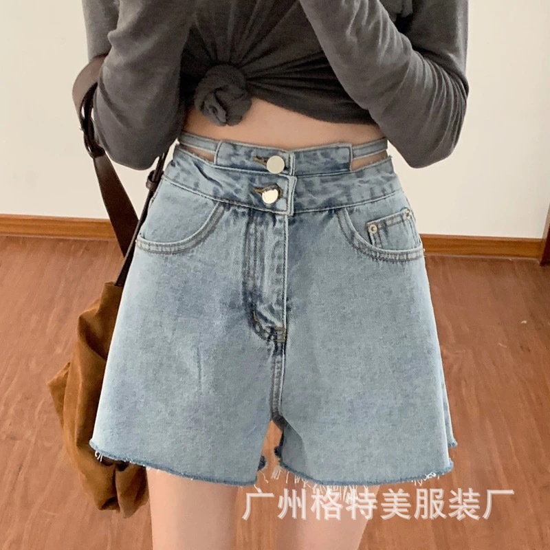 Denim Shorts for Women 2021 New Summer Korean Style High Waist Slimming Casual Wide Leg Jeans Foreign Trade Stall Wholesale Denim Shorts for Women 2021 New Summer Korean Style High Waist Slimming Casual Wide Leg Jeans Foreign Trade Stall Wholesale