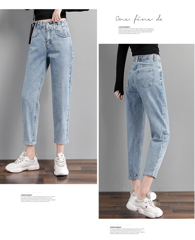 Real Shot Smoky Gray Jeans for Women 2020 Spring/Summer High Waist Radish Loose Dad Jeans Slimming Versatile Cropped Harem Pants Real Shot Smoky Gray Jeans for Women 2020 Spring/Summer High Waist Radish Loose Dad Jeans Slimming Versatile Cropped Harem Pants