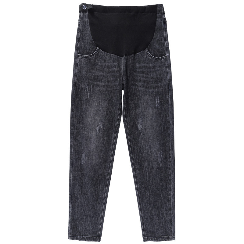 Plus-Sized Pregnant Women&#039;s Pants Spring and Autumn Jeans Outer Wear Oversized Underwear Leggings Autumn Trousers Western Style Daddy Casual Pants
