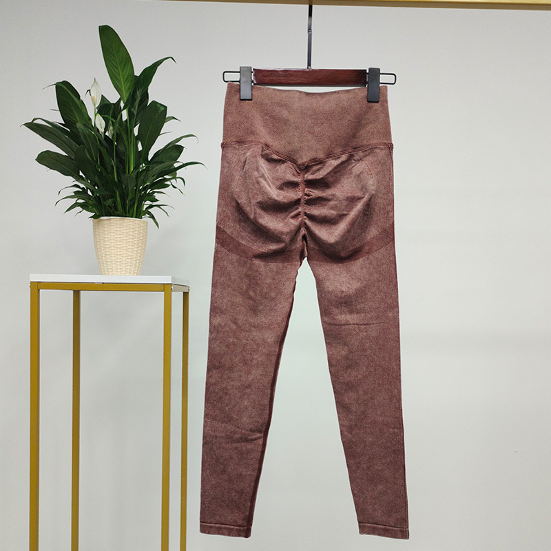 Hip Lifting Retro Washed Yoga Pants Women's Seamless Peach Hip Jeans Fitness Pants Tight Stretch Sports Trousers Hip Lifting Retro Washed Yoga Pants Women's Seamless Peach Hip Jeans Fitness Pants Tight Stretch Sports Trousers