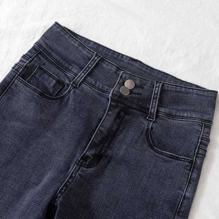 [a Variety of Stitching Denim] New High Waist Jeans Women's Autumn Slim Fit Slimming Spring Black Women's Pants