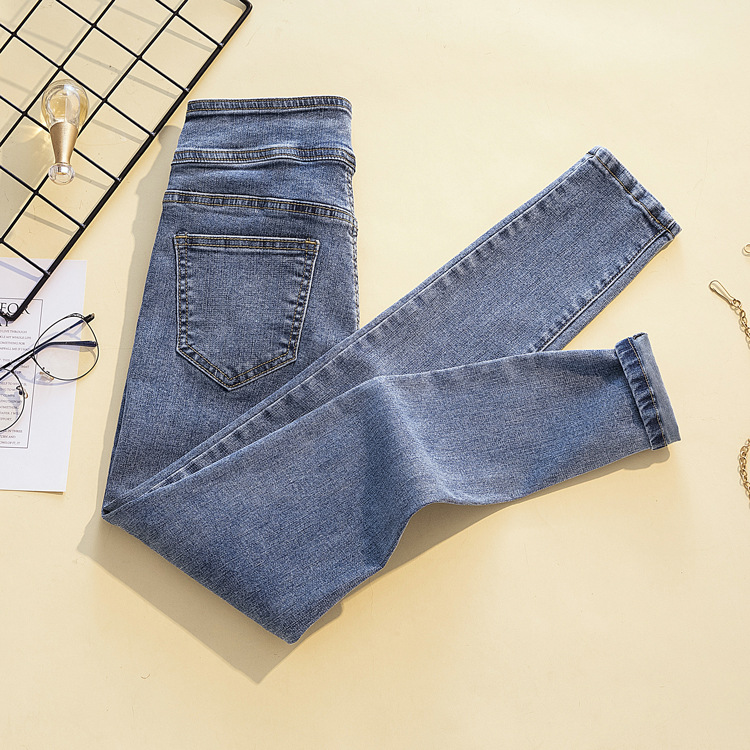 [a Variety of Stitching Denim] New High Waist Jeans Women's Autumn Slim Fit Slimming Spring Black Women's Pants