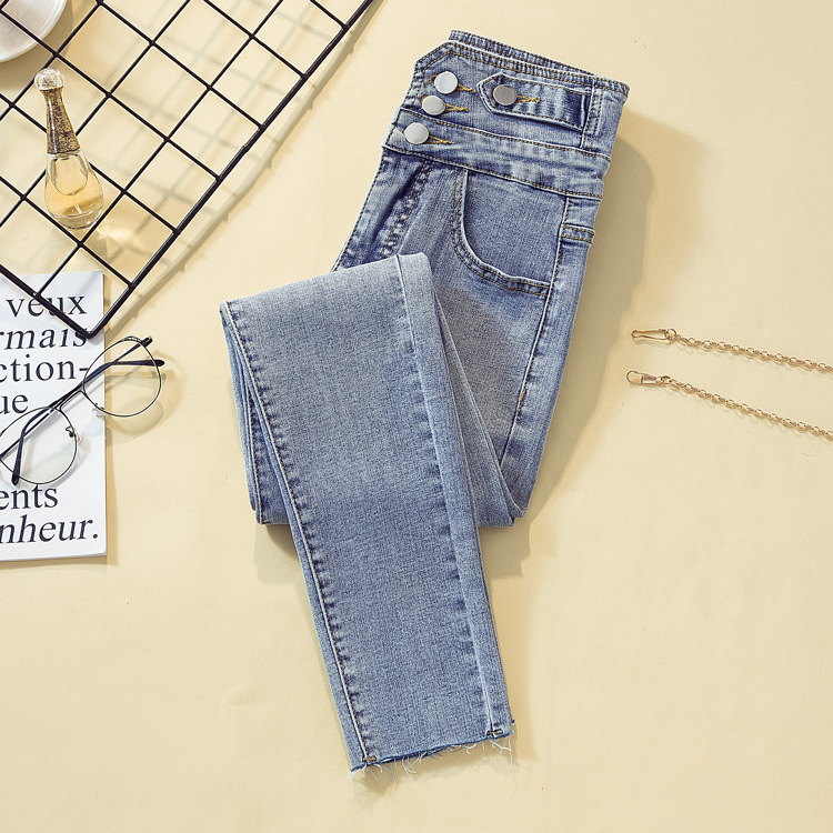 [a Variety of Stitching Denim] New High Waist Jeans Women's Autumn Slim Fit Slimming Spring Black Women's Pants