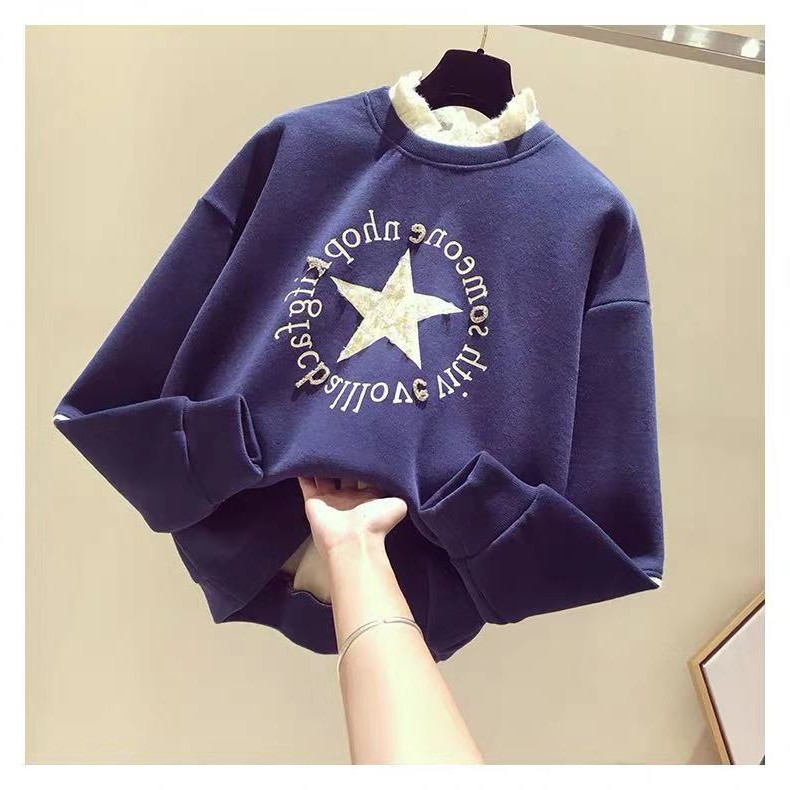 Half Turtleneck Brushed Hoody 2020 New Autumn and Winter Clothes Korean Version of the Loose False Two Pieces Long Sleeve Top Coat Female Half Turtleneck Brushed Hoody 2020 New Autumn and Winter Clothes Korean Version of the Loose False Two Pieces Long Sleeve Top Coat Female
