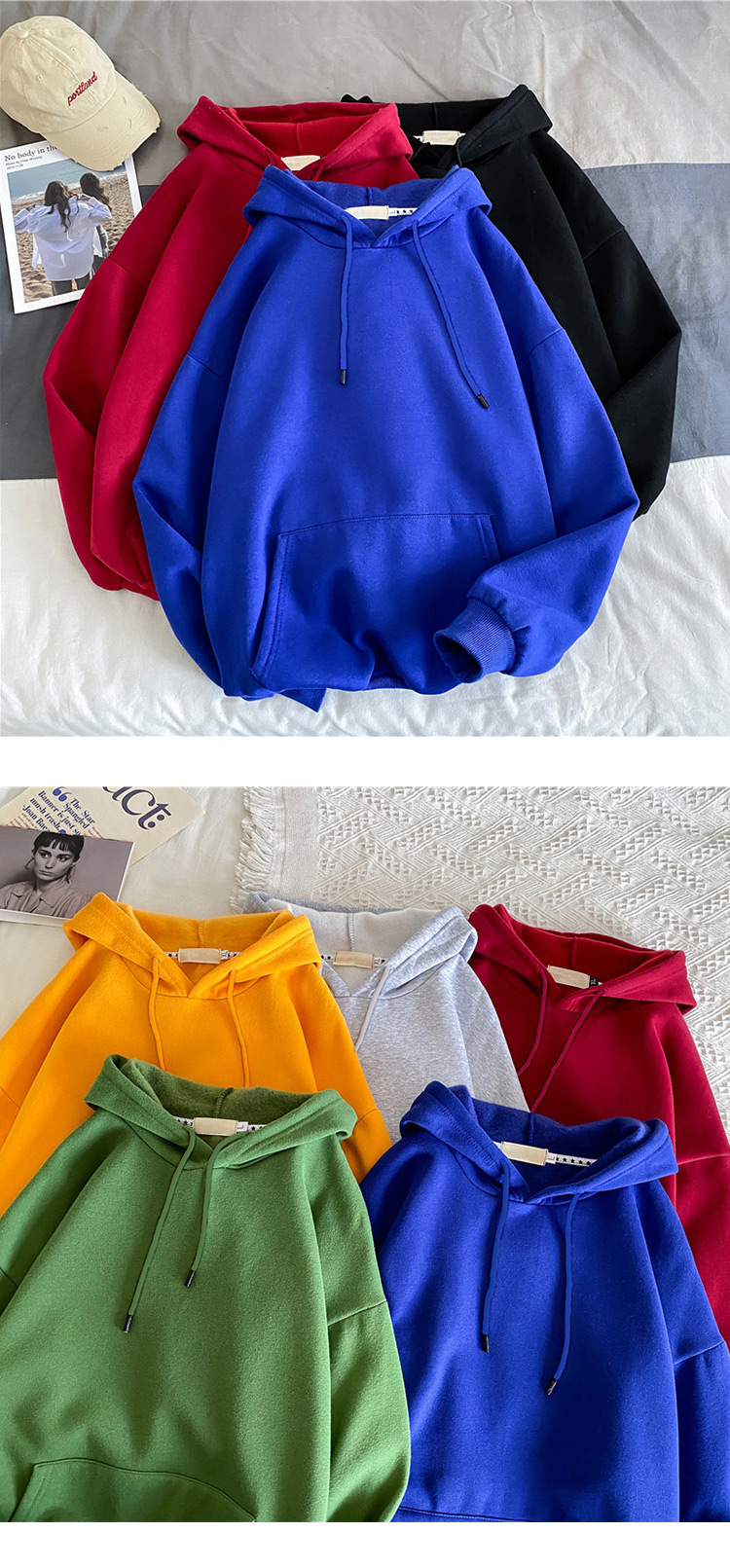 Style Brushed Hoody Men's Fashion Brand AllMatching Pullover Hooded Casual Solid Color Loose Long Sleeves Couple Wear Style Brushed Hoody Men's Fashion Brand AllMatching Pullover Hooded Casual Solid Color Loose Long Sleeves Couple Wear