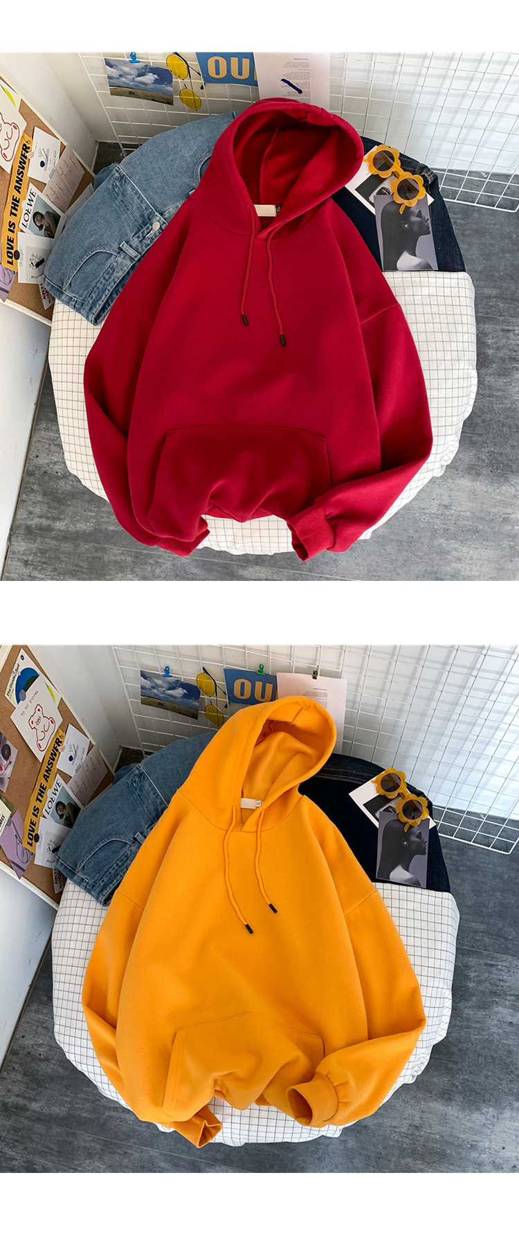 Style Brushed Hoody Men's Fashion Brand AllMatching Pullover Hooded Casual Solid Color Loose Long Sleeves Couple Wear Style Brushed Hoody Men's Fashion Brand AllMatching Pullover Hooded Casual Solid Color Loose Long Sleeves Couple Wear