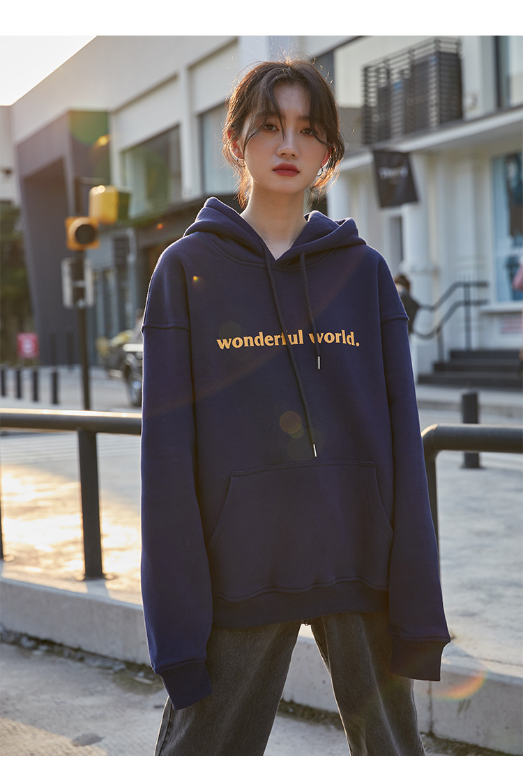 2021 Autumn and Winter New Korean Style Letter Hooded Fleece Padded Coat Top Loose and Idle BF Student Pullover Hoody 2021 Autumn and Winter New Korean Style Letter Hooded Fleece Padded Coat Top Loose and Idle BF Student Pullover Hoody