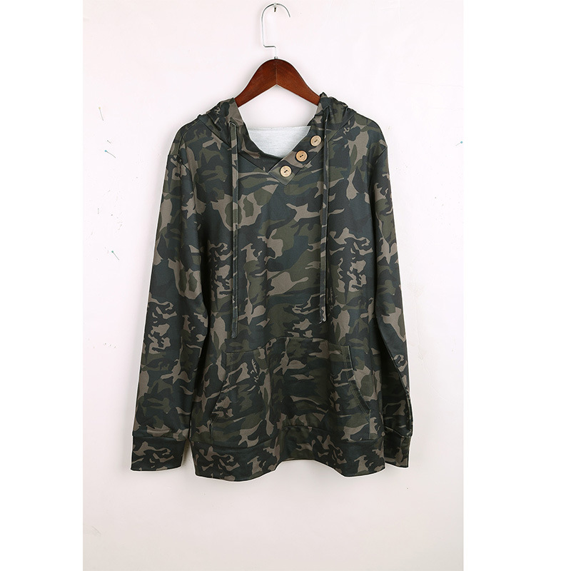 2020 Autumn and Winter New Women's Printed Pullover Hoody Vneck LongSleeved Hooded Sweater Women's Upper Y322