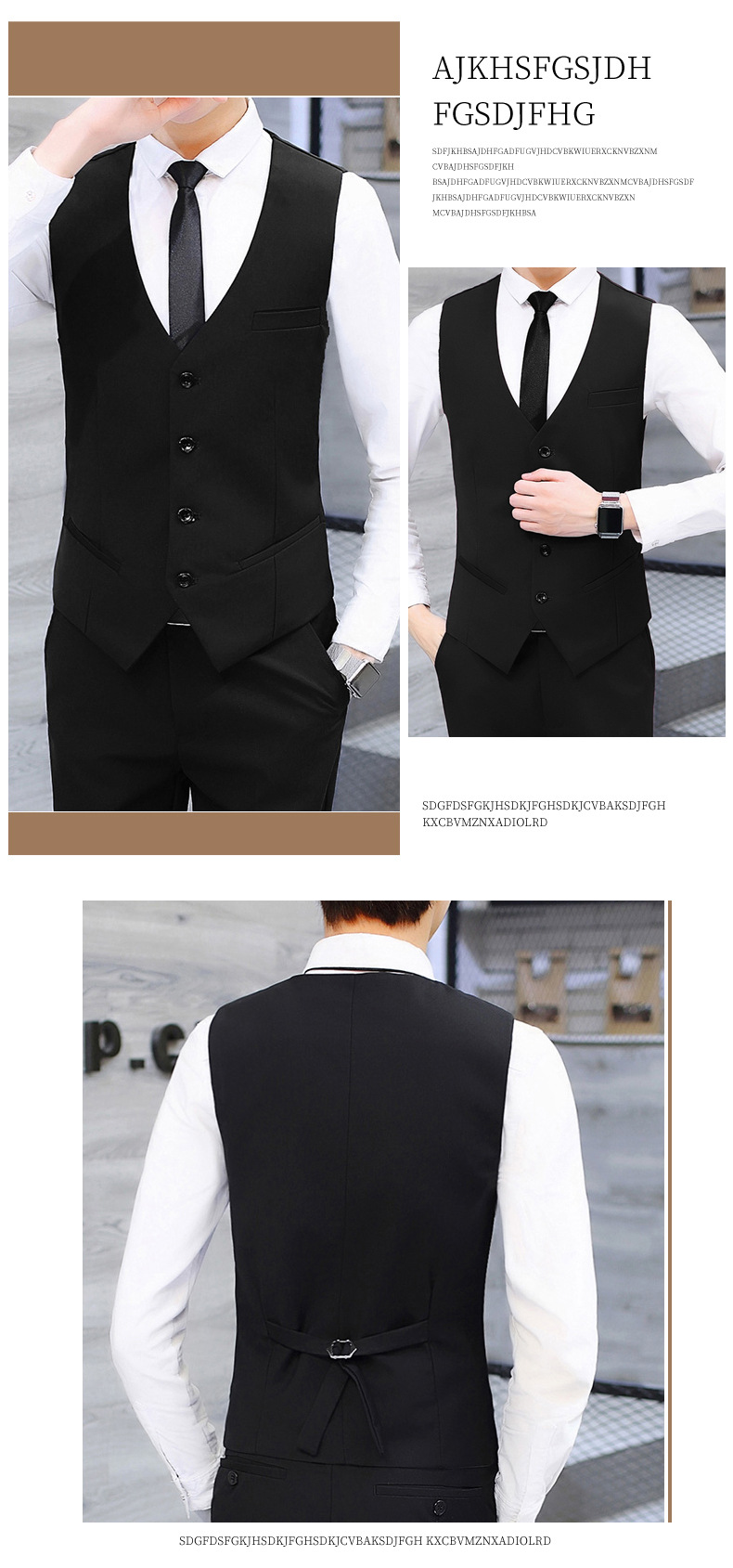Spring and Autumn New British Style Men's Suit Vest Slim Fit Light Business Suit Vest Men's Formal Wear Professional Vest Spring and Autumn New British Style Men's Suit Vest Slim Fit Light Business Suit Vest Men's Formal Wear Professional Vest