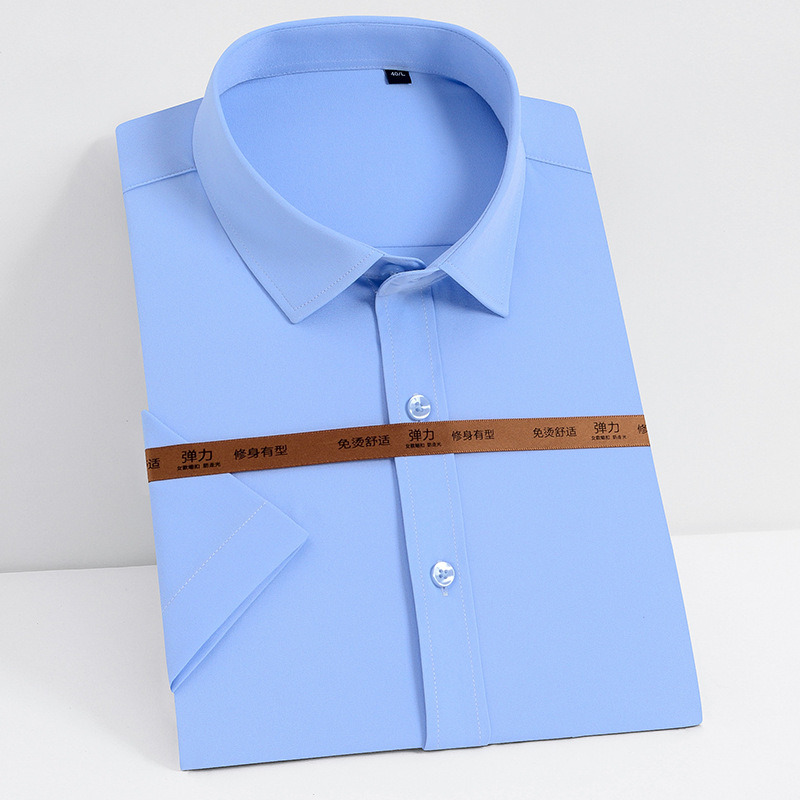 Shirt Men&#039;s Short Sleeve Summer Korean Style Trendy Slim Fit Business Suit Work Clothes Shirt Business Wear Black Shirt All-Matching