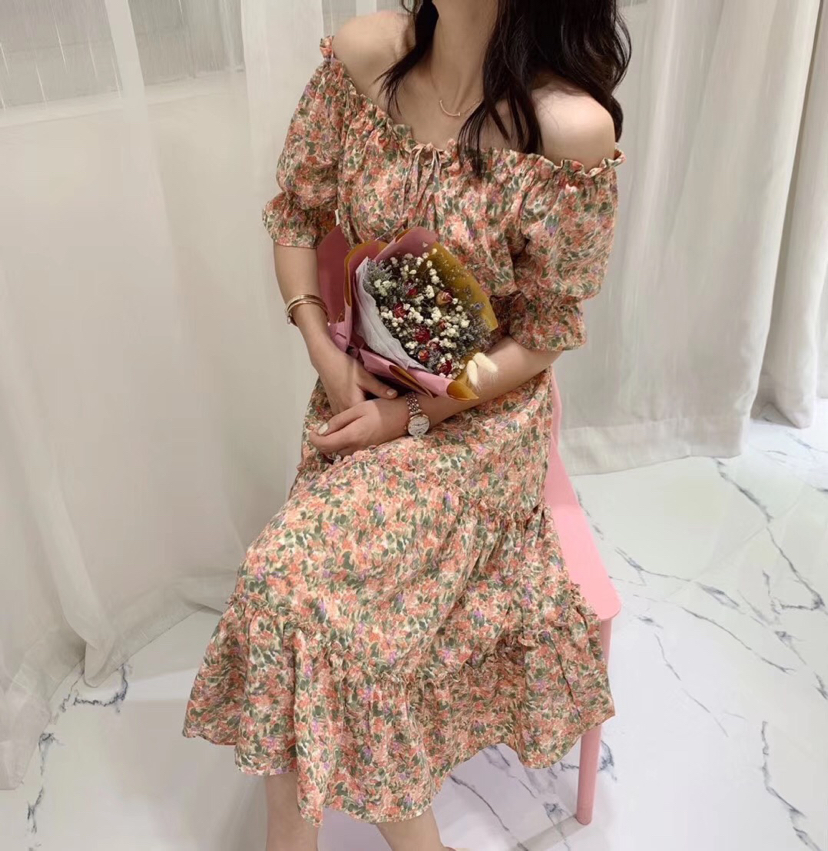 French Style First Love Skirt Retro Super-Fairy Floral Dress for Women 2020 Summer High Waist Slimming Platycodon Grandiflorum Chiffon Fairy Dress French Style First Love Skirt Retro Super-Fairy Floral Dress for Women 2020 Summer High Waist Slimming Platycodon Grandiflorum Chiffon Fairy Dress