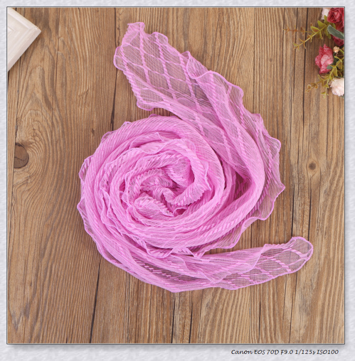 Pure color long silk scarf spring and autumn chiffon grid woman scarf shawl Pure color long silk scarf spring and autumn chiffon grid woman scarf shawl