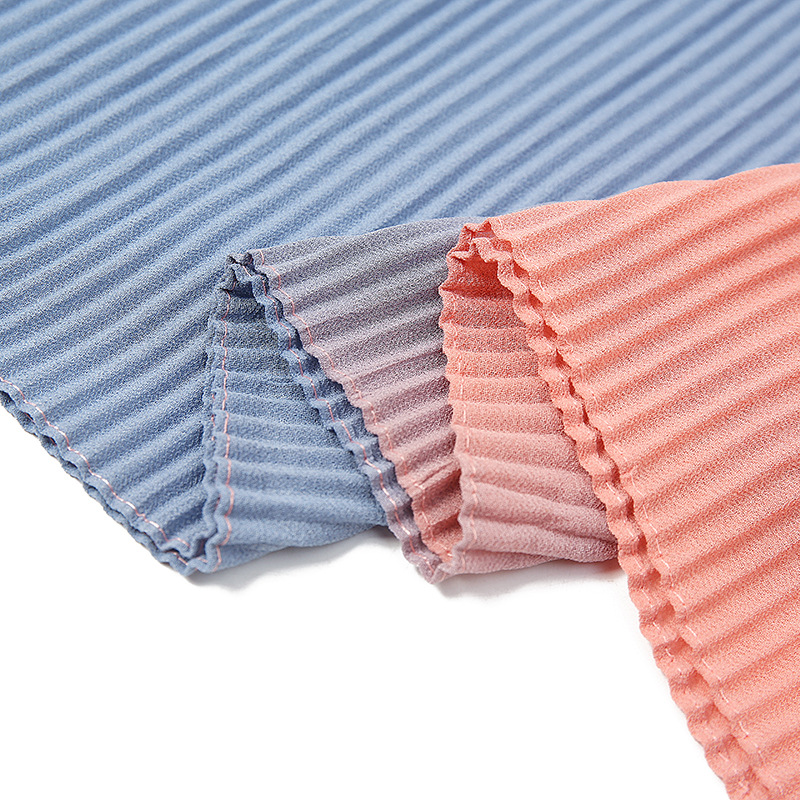 Cross-Border Hot Selling Transitional Pearl Chiffon Pleated Scarf Popular Color Stitching Thickened Chiffon Women's Scarf Yw135 Cross-Border Hot Selling Transitional Pearl Chiffon Pleated Scarf Popular Color Stitching Thickened Chiffon Women's Scarf Yw135