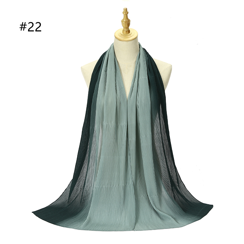 Hot sale new crinkled two-tone color bubble chiffon pleated solid shawls headband beach hijab summer Muslim wraps scarf Hot sale new crinkled two-tone color bubble chiffon pleated solid shawls headband beach hijab summer Muslim wraps scarf
