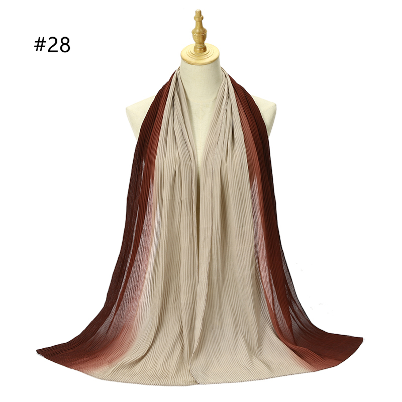 Hot sale new crinkled two-tone color bubble chiffon pleated solid shawls headband beach hijab summer Muslim wraps scarf Hot sale new crinkled two-tone color bubble chiffon pleated solid shawls headband beach hijab summer Muslim wraps scarf