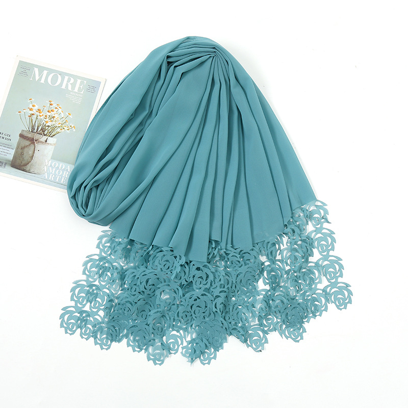 Cross-Border Amazon Supply New Scarf Chiffon Laser Rose Silk Scarf Factory Direct Supply Wholesale Jm156