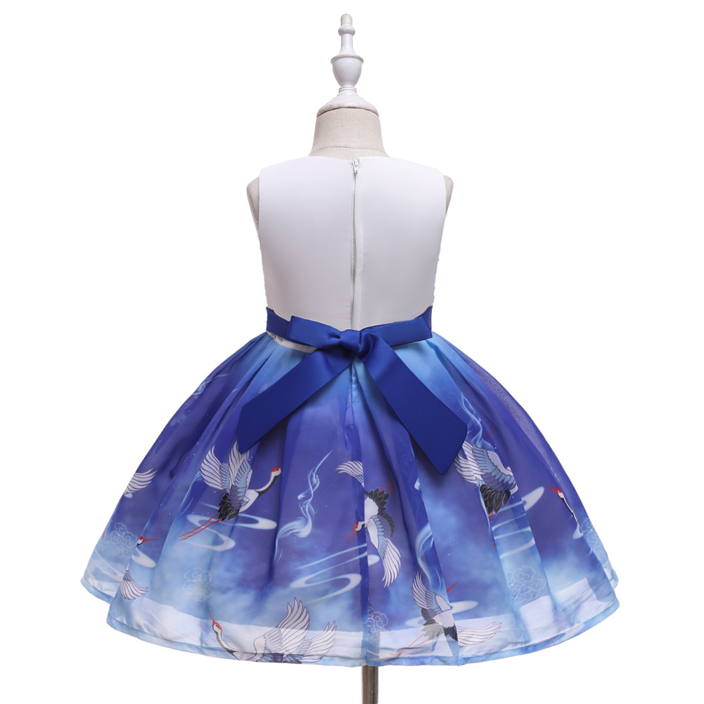 Children's Show Dress Christmas Chiffon print Dress Children Cross Boundary Children's Wedding Dress Princess Dress