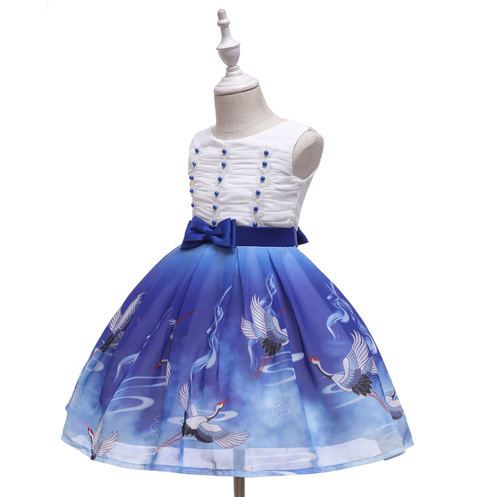 Children's Show Dress Christmas Chiffon print Dress Children Cross Boundary Children's Wedding Dress Princess Dress