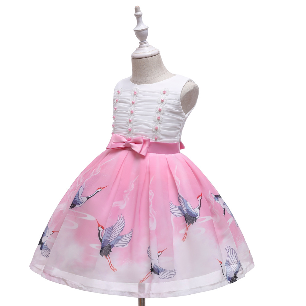 Children's Show Dress Christmas Chiffon print Dress Children Cross Boundary Children's Wedding Dress Princess Dress
