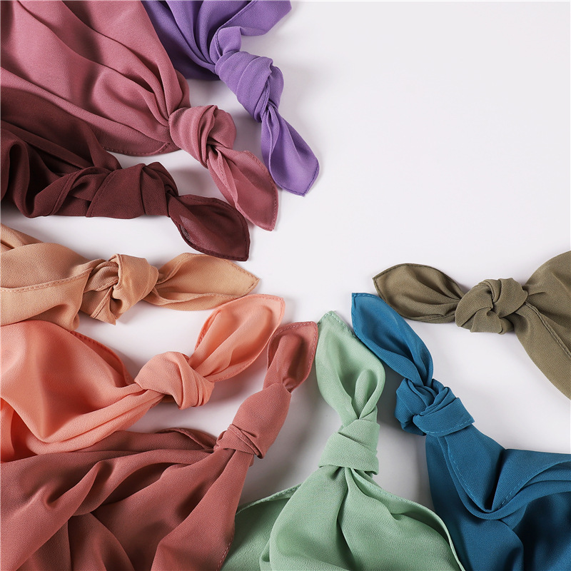 Cross-Border AliExpress New Pure Color Pearl Chiffon Bandage Convenient Headcloth Women Scarf Silk Scarf One Piece Dropshipping Cross-Border AliExpress New Pure Color Pearl Chiffon Bandage Convenient Headcloth Women Scarf Silk Scarf One Piece Dropshipping