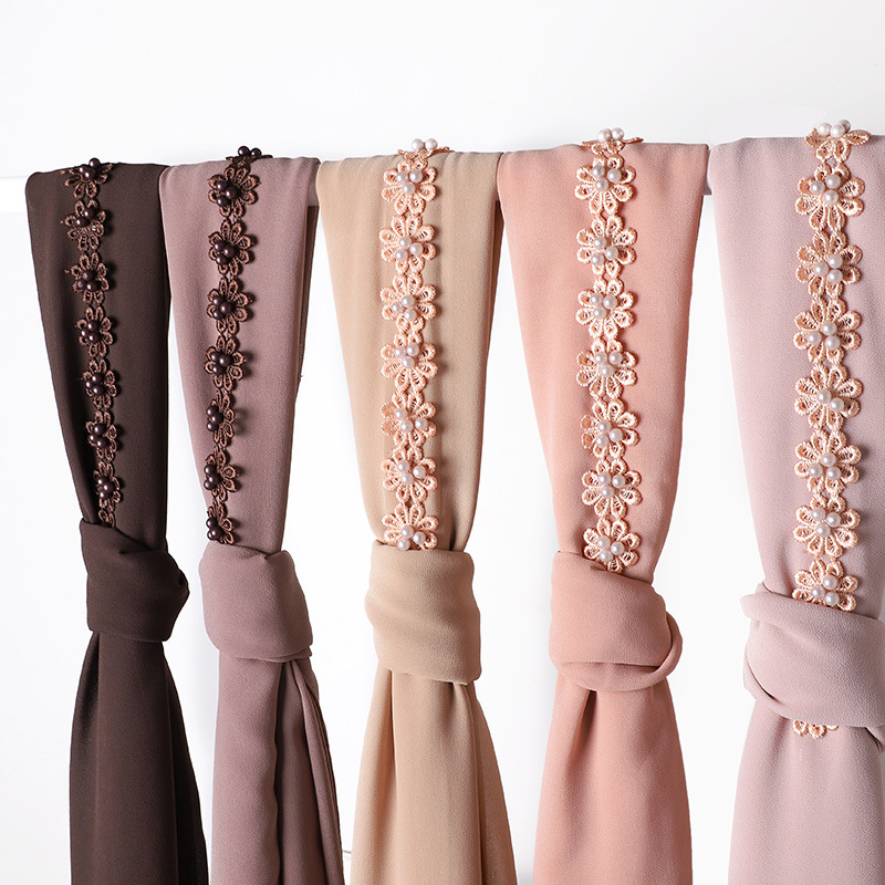 New Indonesia Baotou Scarf Pearl Chiffon Material Nail Pearl Decorative Scarf Scarf Wholesale New Indonesia Baotou Scarf Pearl Chiffon Material Nail Pearl Decorative Scarf Scarf Wholesale