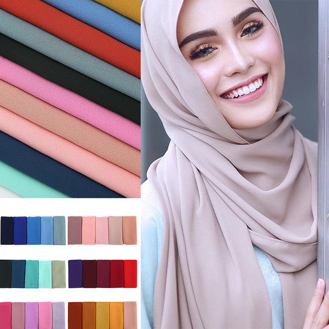 Monochrome National Pearl Chiffon Bubble Scarf Headscarf Women&#039;s Cover Scarf Wholesale