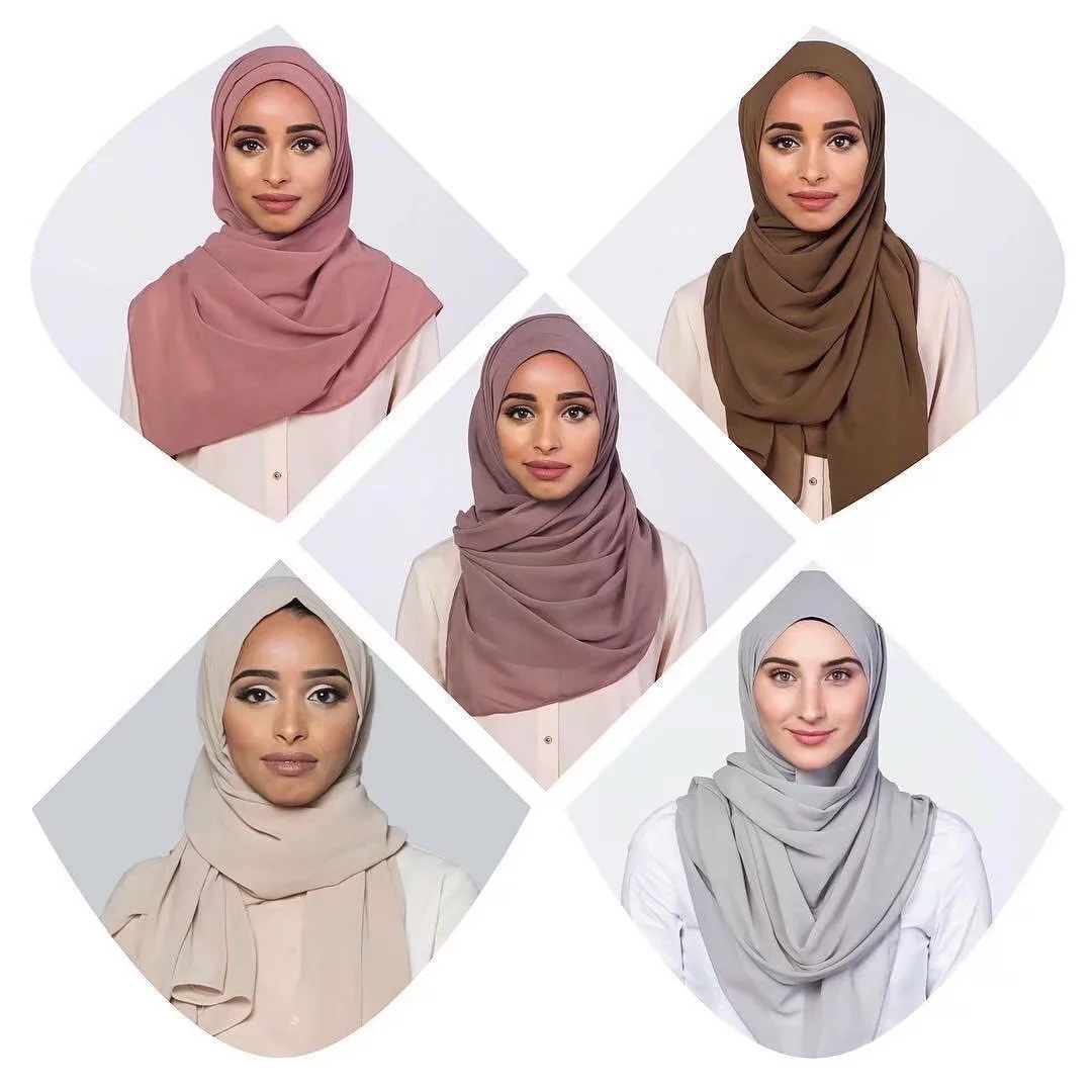 Monochrome National Pearl Chiffon Bubble Scarf Headscarf Women's Cover Scarf Wholesale Monochrome National Pearl Chiffon Bubble Scarf Headscarf Women's Cover Scarf Wholesale
