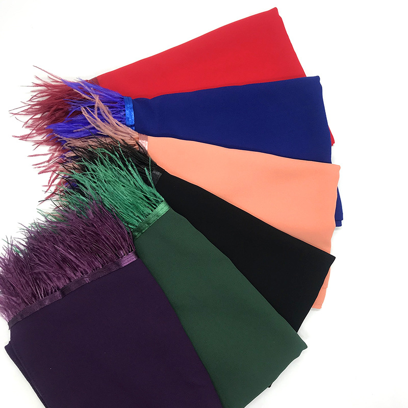 High Quality Cross-Border Amazon New Chiffon Belt Feather Women Scarf Islamic Fashion Baotou One Piece Dropshipping