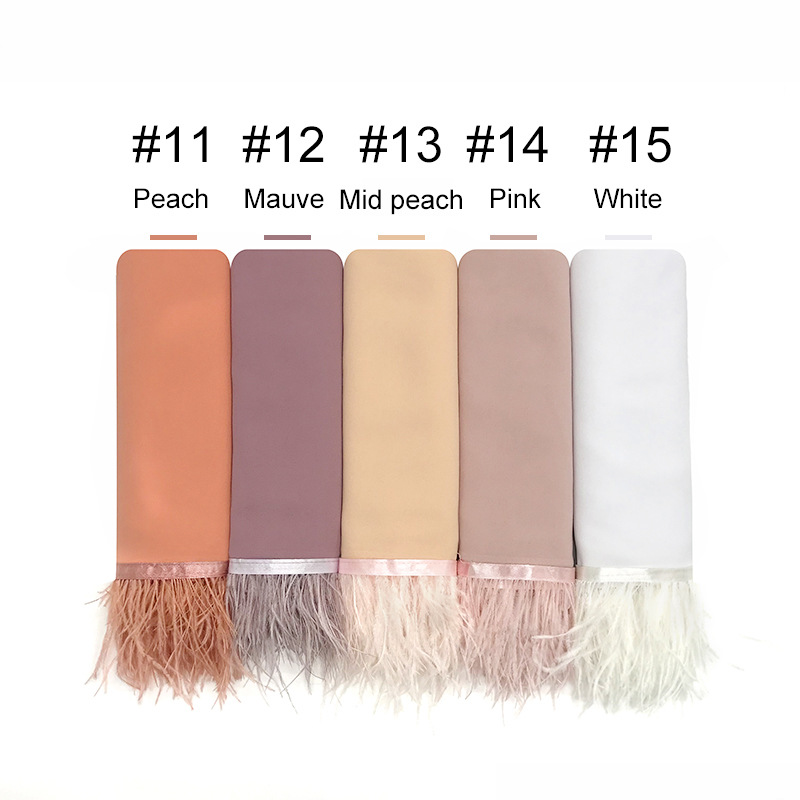 High Quality Cross-Border Amazon New Chiffon Belt Feather Women Scarf Islamic Fashion Baotou One Piece Dropshipping High Quality Cross-Border Amazon New Chiffon Belt Feather Women Scarf Islamic Fashion Baotou One Piece Dropshipping