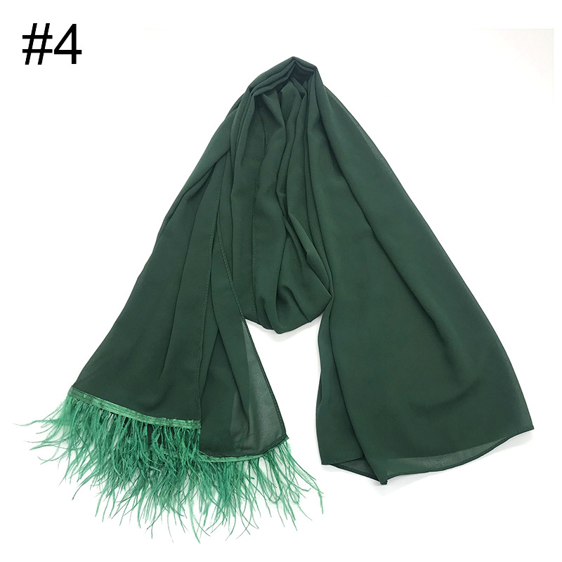 High Quality Cross-Border Amazon New Chiffon Belt Feather Women Scarf Islamic Fashion Baotou One Piece Dropshipping High Quality Cross-Border Amazon New Chiffon Belt Feather Women Scarf Islamic Fashion Baotou One Piece Dropshipping