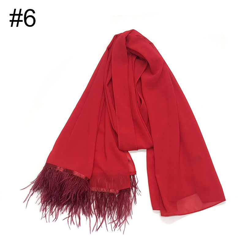 High Quality Cross-Border Amazon New Chiffon Belt Feather Women Scarf Islamic Fashion Baotou One Piece Dropshipping High Quality Cross-Border Amazon New Chiffon Belt Feather Women Scarf Islamic Fashion Baotou One Piece Dropshipping