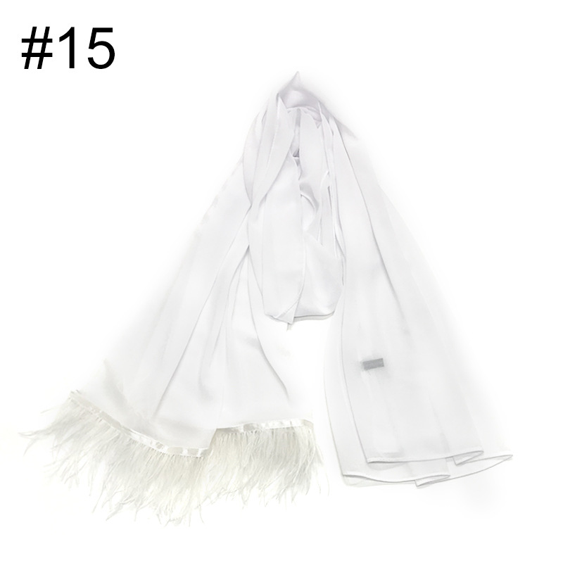 High Quality Cross-Border Amazon New Chiffon Belt Feather Women Scarf Islamic Fashion Baotou One Piece Dropshipping High Quality Cross-Border Amazon New Chiffon Belt Feather Women Scarf Islamic Fashion Baotou One Piece Dropshipping
