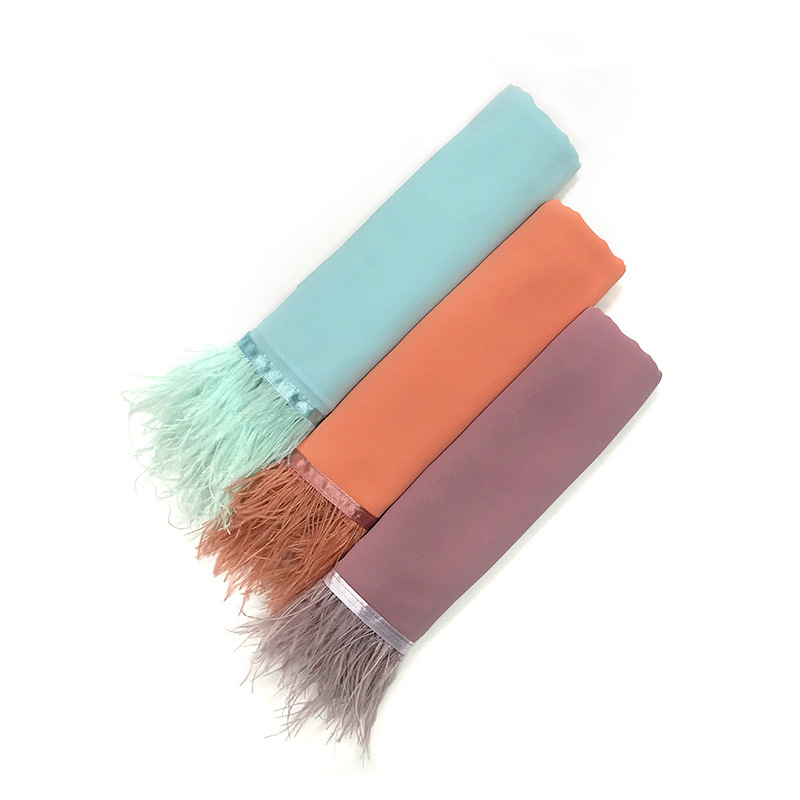 High Quality Cross-Border Amazon New Chiffon Belt Feather Women Scarf Islamic Fashion Baotou One Piece Dropshipping High Quality Cross-Border Amazon New Chiffon Belt Feather Women Scarf Islamic Fashion Baotou One Piece Dropshipping