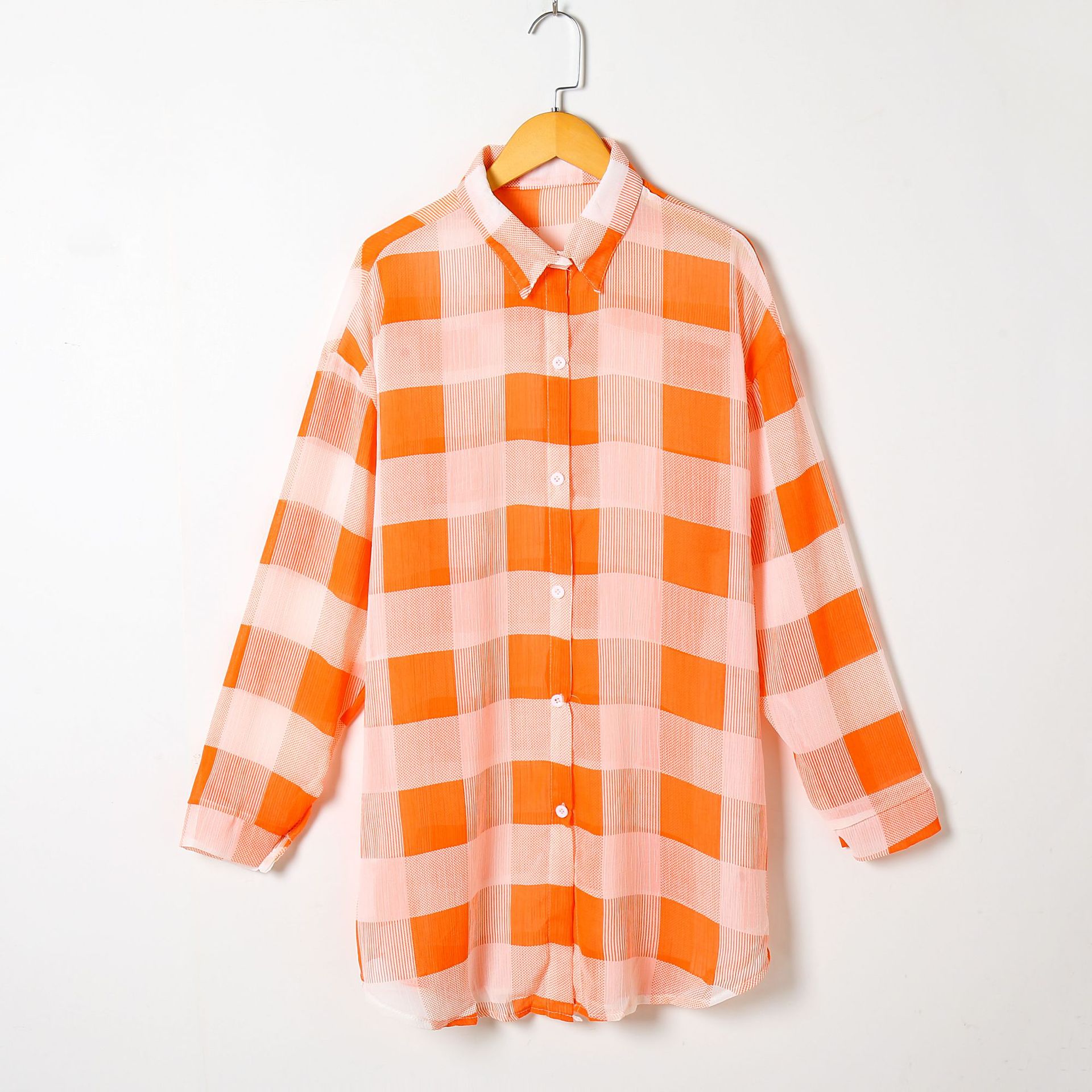 Sun Protection Shirt for Women 202 Summer Plaid Printed Shirt Sun Protection Clothing Large Size Loose Slimming Chiffon Thin Cardigan Sun Protection Shirt for Women 202 Summer Plaid Printed Shirt Sun Protection Clothing Large Size Loose Slimming Chiffon Thin Cardigan