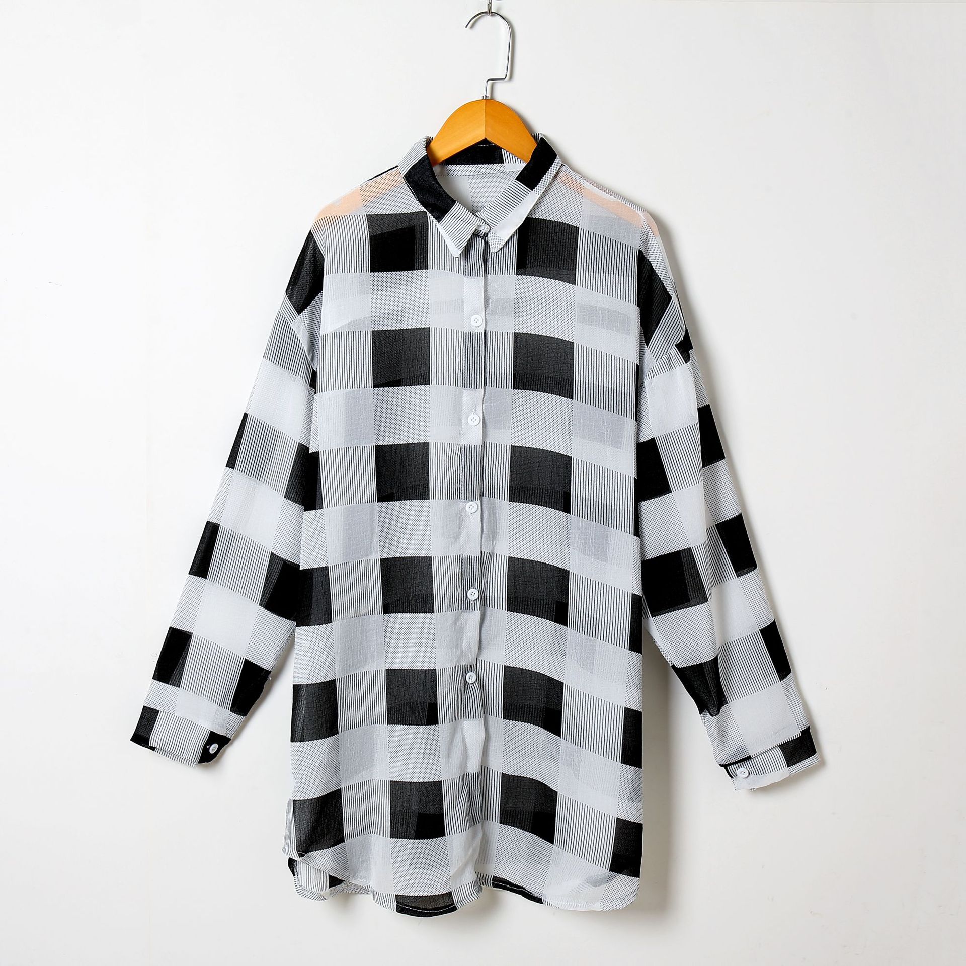 Sun Protection Shirt for Women 202 Summer Plaid Printed Shirt Sun Protection Clothing Large Size Loose Slimming Chiffon Thin Cardigan Sun Protection Shirt for Women 202 Summer Plaid Printed Shirt Sun Protection Clothing Large Size Loose Slimming Chiffon Thin Cardigan