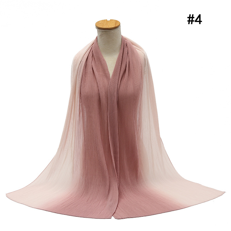 Cross-Border Pleated Pearl Chiffon Hand-Painted Gradient Color Crumpled Closed Toe Scarf Scarf Wholesale One Piece Dropshipping Cross-Border Pleated Pearl Chiffon Hand-Painted Gradient Color Crumpled Closed Toe Scarf Scarf Wholesale One Piece Dropshipping