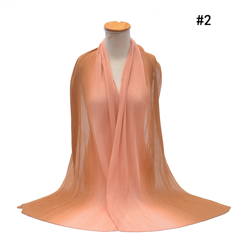 Cross-Border Pleated Pearl Chiffon Hand-Painted Gradient Color Crumpled Closed Toe Scarf Scarf Wholesale One Piece Dropshipping Cross-Border Pleated Pearl Chiffon Hand-Painted Gradient Color Crumpled Closed Toe Scarf Scarf Wholesale One Piece Dropshipping