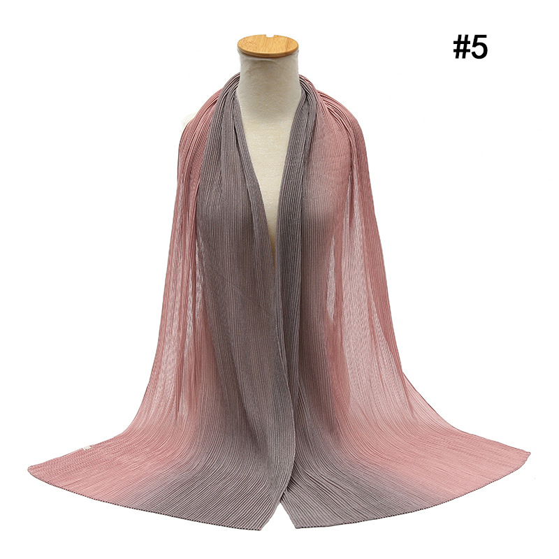 Cross-Border Pleated Pearl Chiffon Hand-Painted Gradient Color Crumpled Closed Toe Scarf Scarf Wholesale One Piece Dropshipping Cross-Border Pleated Pearl Chiffon Hand-Painted Gradient Color Crumpled Closed Toe Scarf Scarf Wholesale One Piece Dropshipping