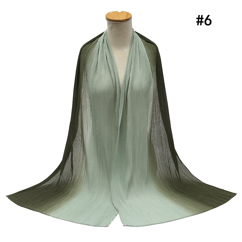Cross-Border Pleated Pearl Chiffon Hand-Painted Gradient Color Crumpled Closed Toe Scarf Scarf Wholesale One Piece Dropshipping Cross-Border Pleated Pearl Chiffon Hand-Painted Gradient Color Crumpled Closed Toe Scarf Scarf Wholesale One Piece Dropshipping