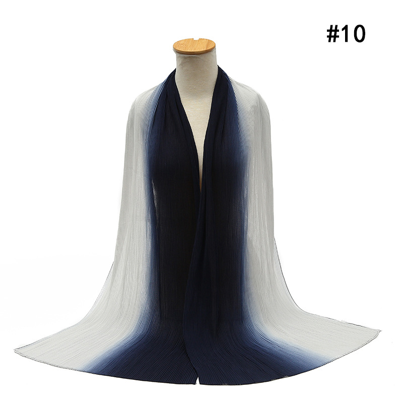 Cross-Border Pleated Pearl Chiffon Hand-Painted Gradient Color Crumpled Closed Toe Scarf Scarf Wholesale One Piece Dropshipping Cross-Border Pleated Pearl Chiffon Hand-Painted Gradient Color Crumpled Closed Toe Scarf Scarf Wholesale One Piece Dropshipping